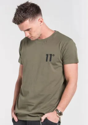 11 Degrees Mens Core Crew Neck Tee, Khaki