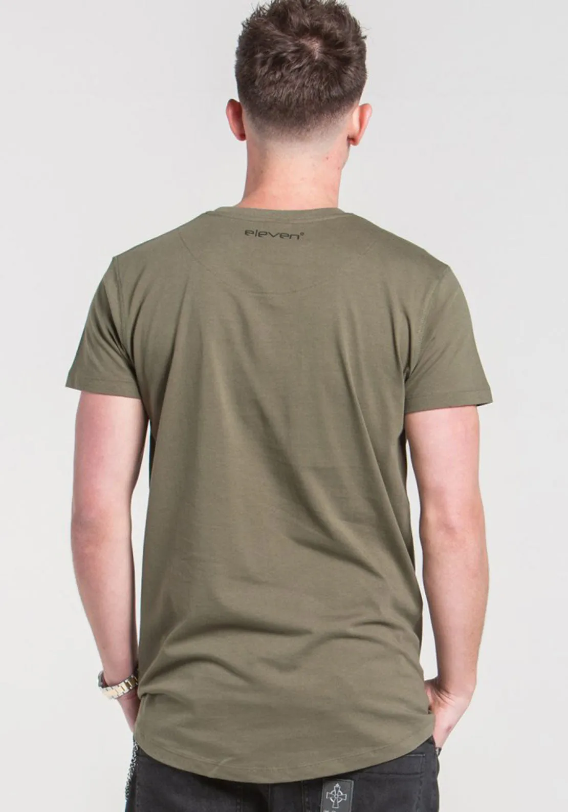 11 Degrees Mens Core Crew Neck Tee, Khaki