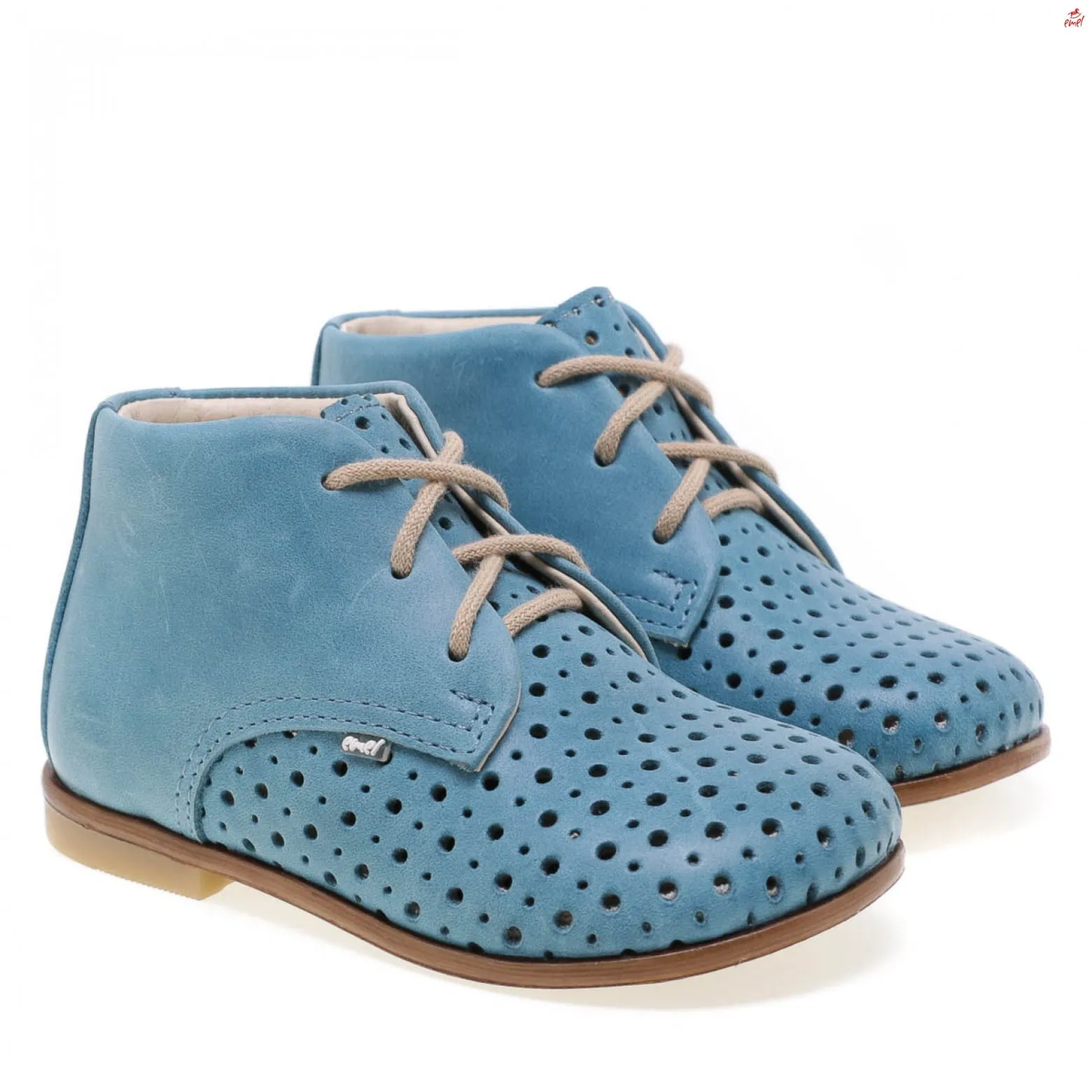 (1426-4) Emel perforated classic first shoes blue