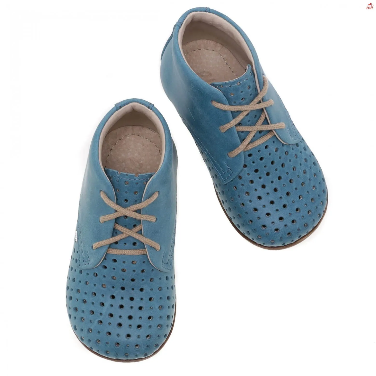 (1426-4) Emel perforated classic first shoes blue