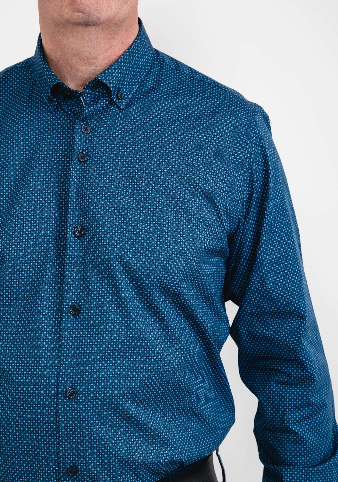 6th Sense Geo Print Shirt, Navy