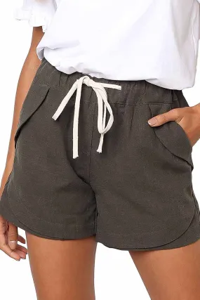 Adjustable Waist Cotton Casual Shorts