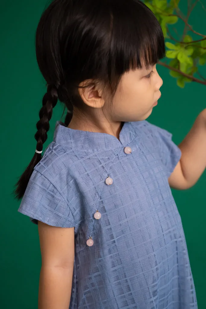 Alicia Cheongsam - Blue Gingham