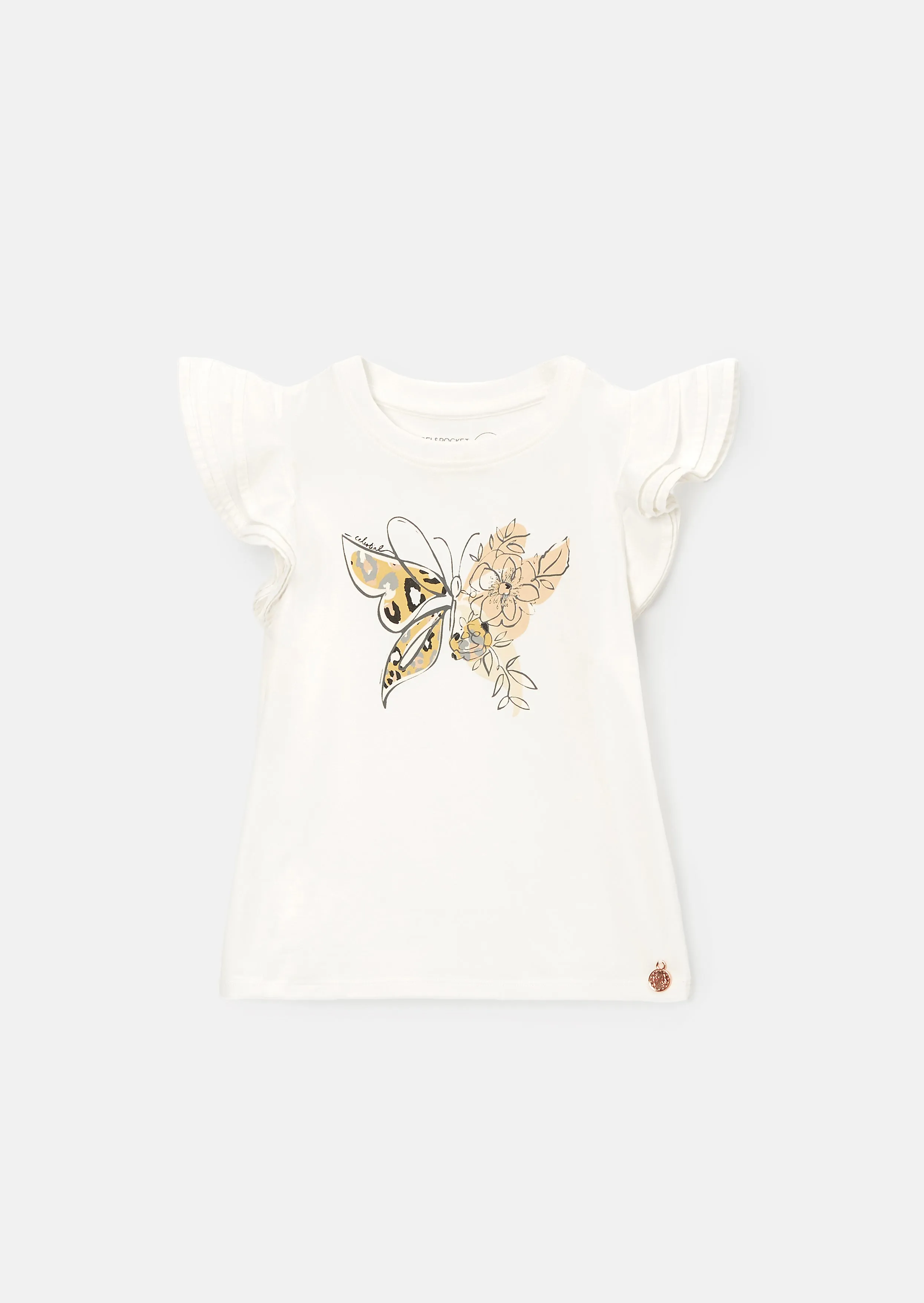 Anya Ivory Butterfly Flutter Sleeve Top