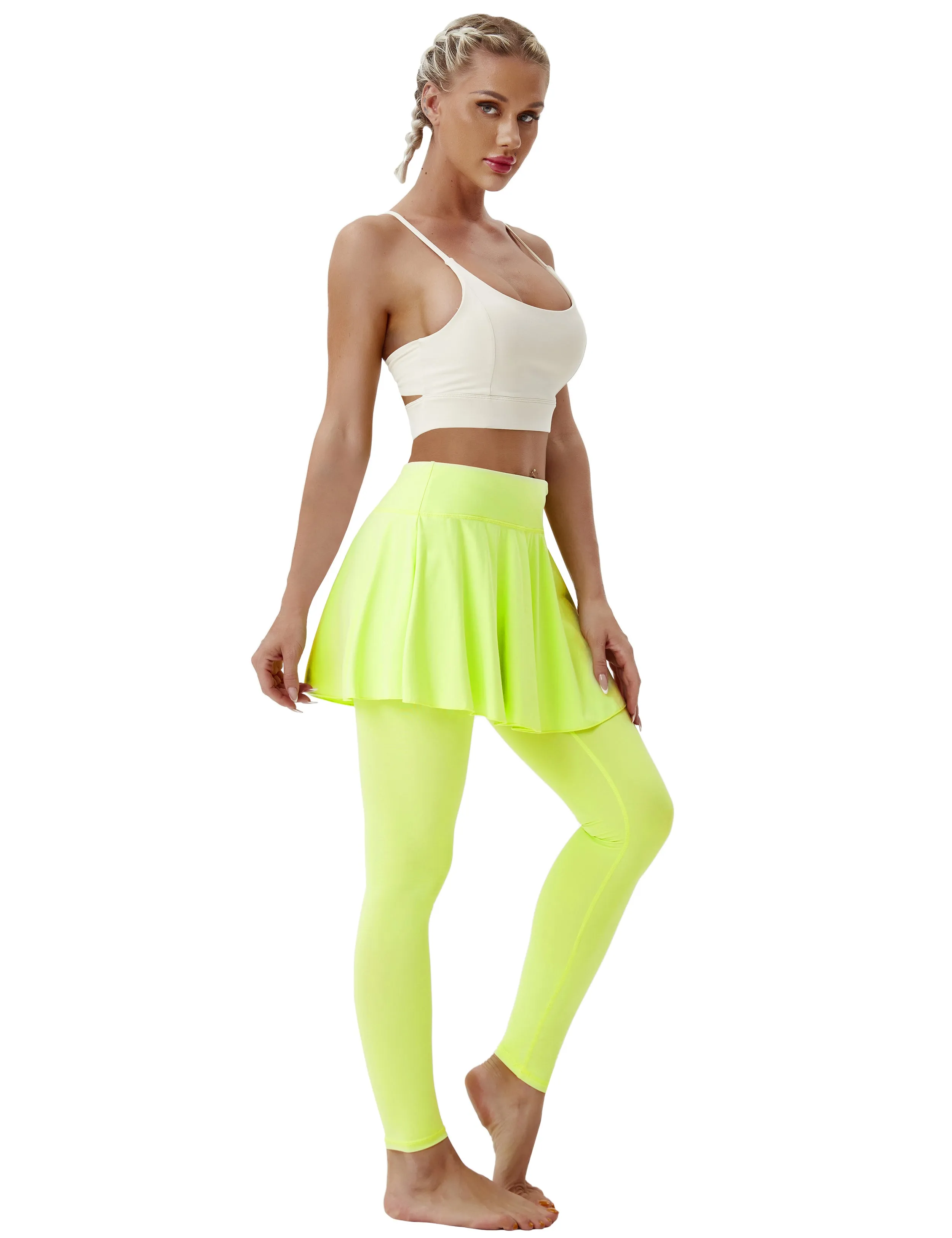 Athletic Tennis Golf Skort with Pocket Shorts neonyellow