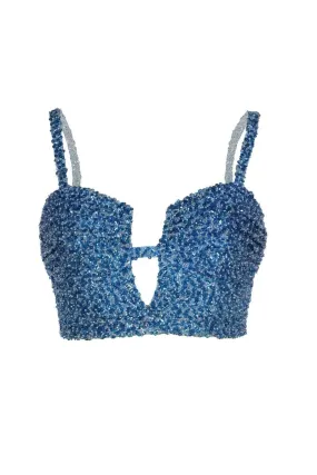 AZUR BLUE SEQUIN CORSET TOP