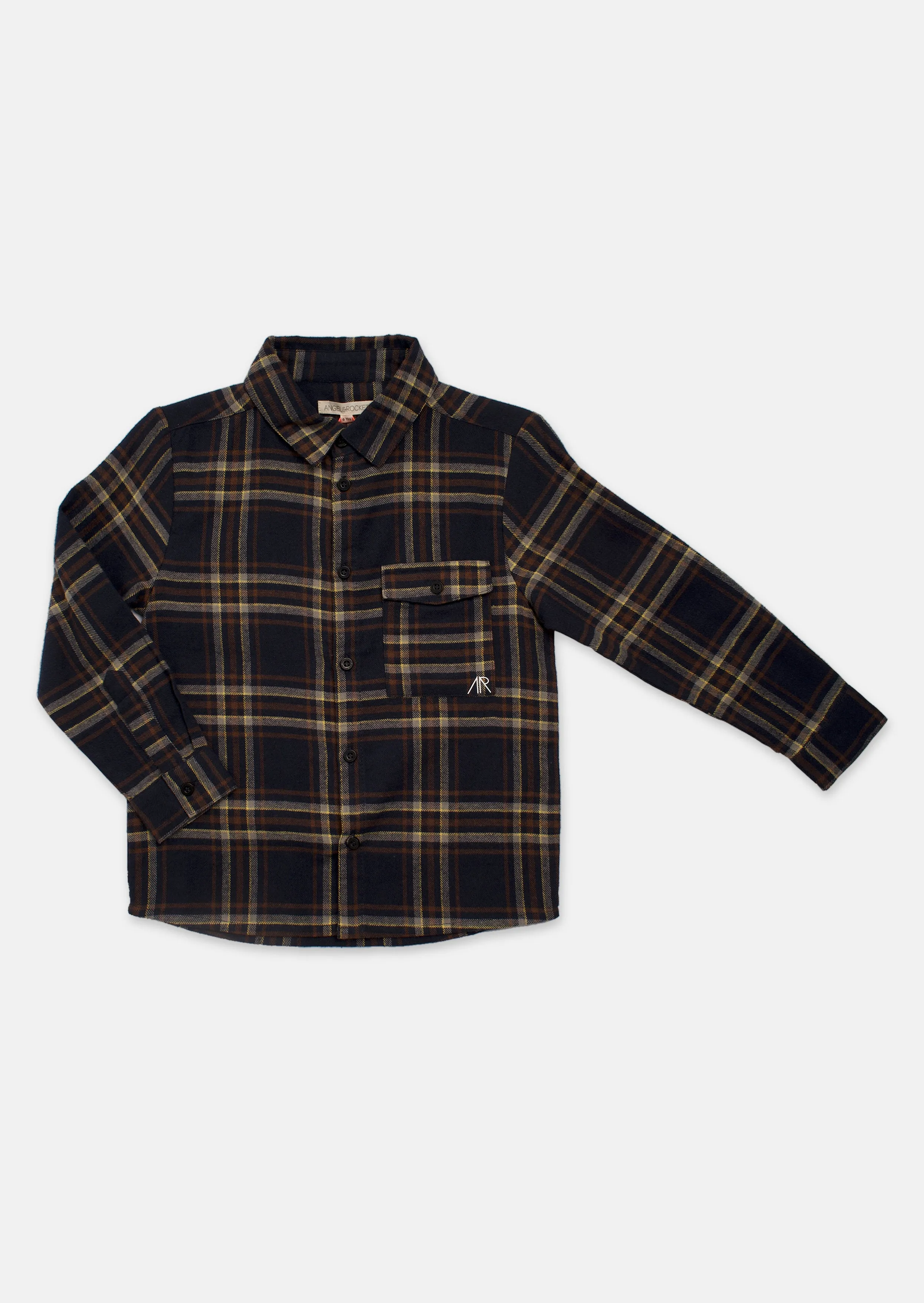 Boys Full Sleeves Cotton Navy Checked Shirt