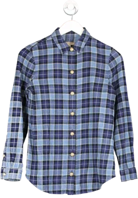 Burberry Brit Blue Check Brushed Cotton Shirt UK 6