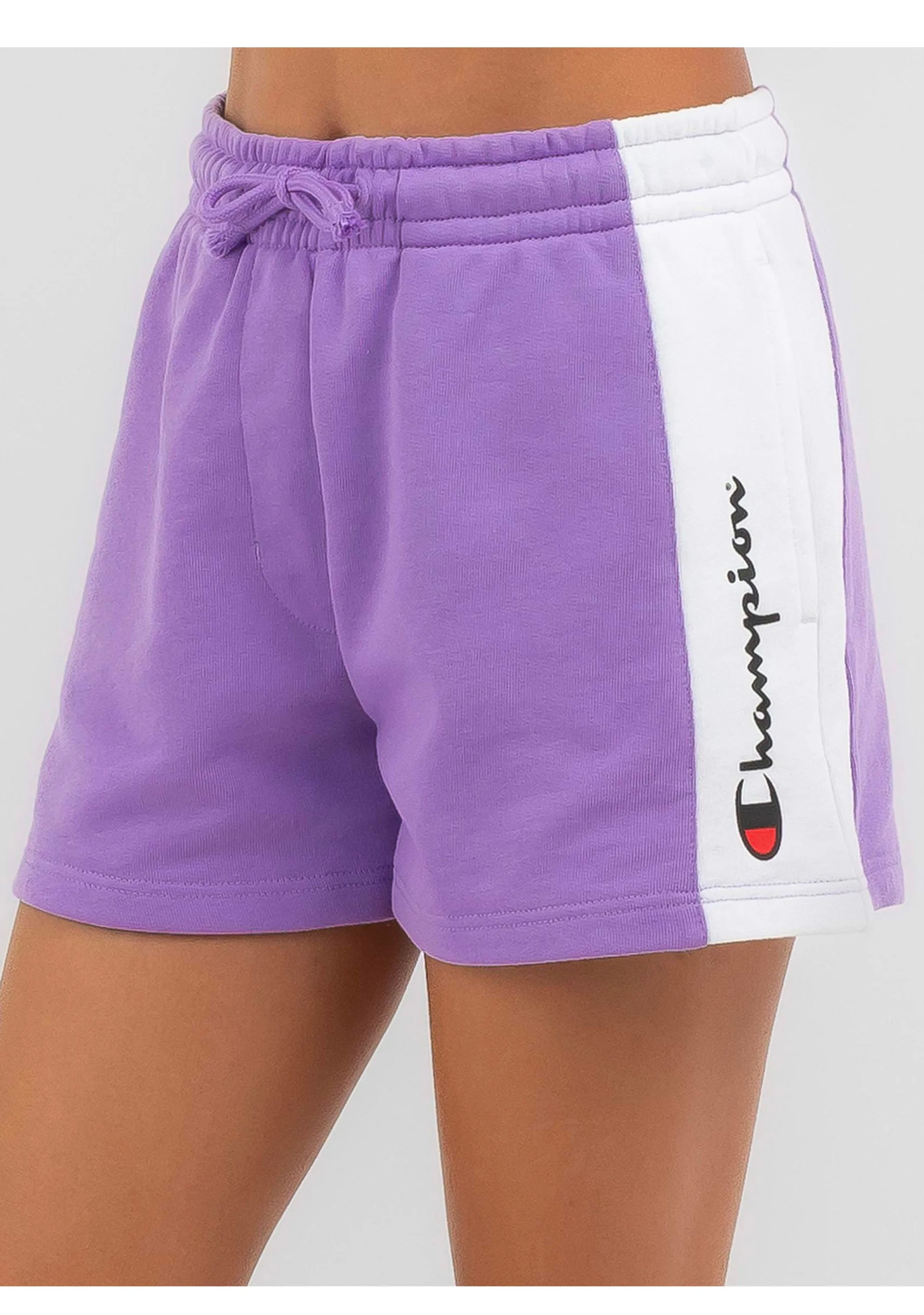 Champion Junior Girls' French Terry Panel Shorts <BR> KVUMN HKI