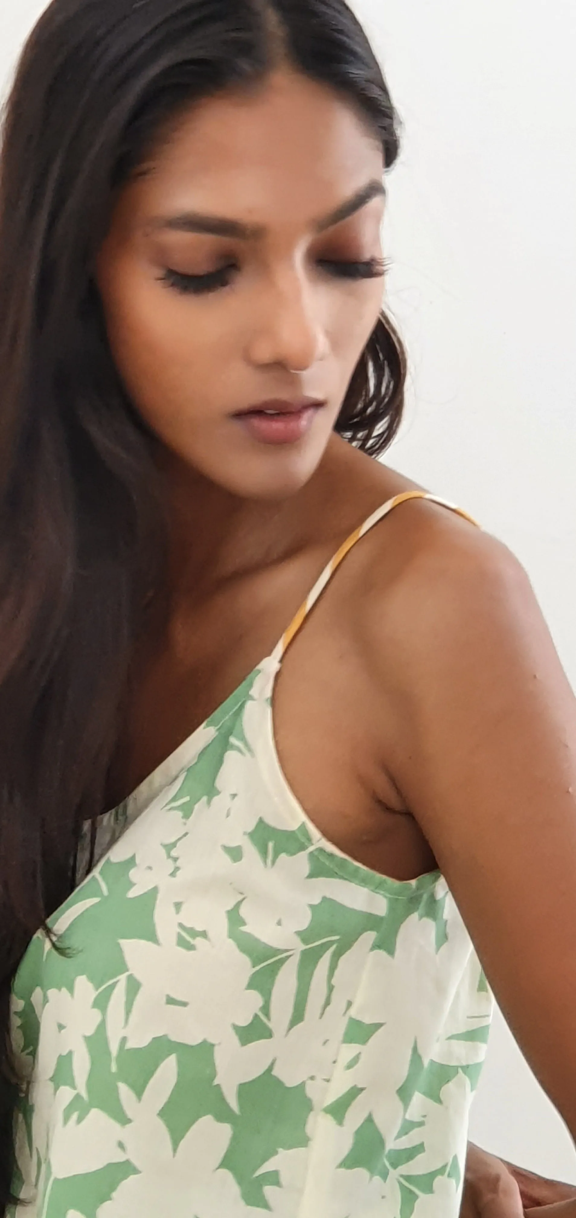 Chhaya Tank Top - Green Shadow Floral