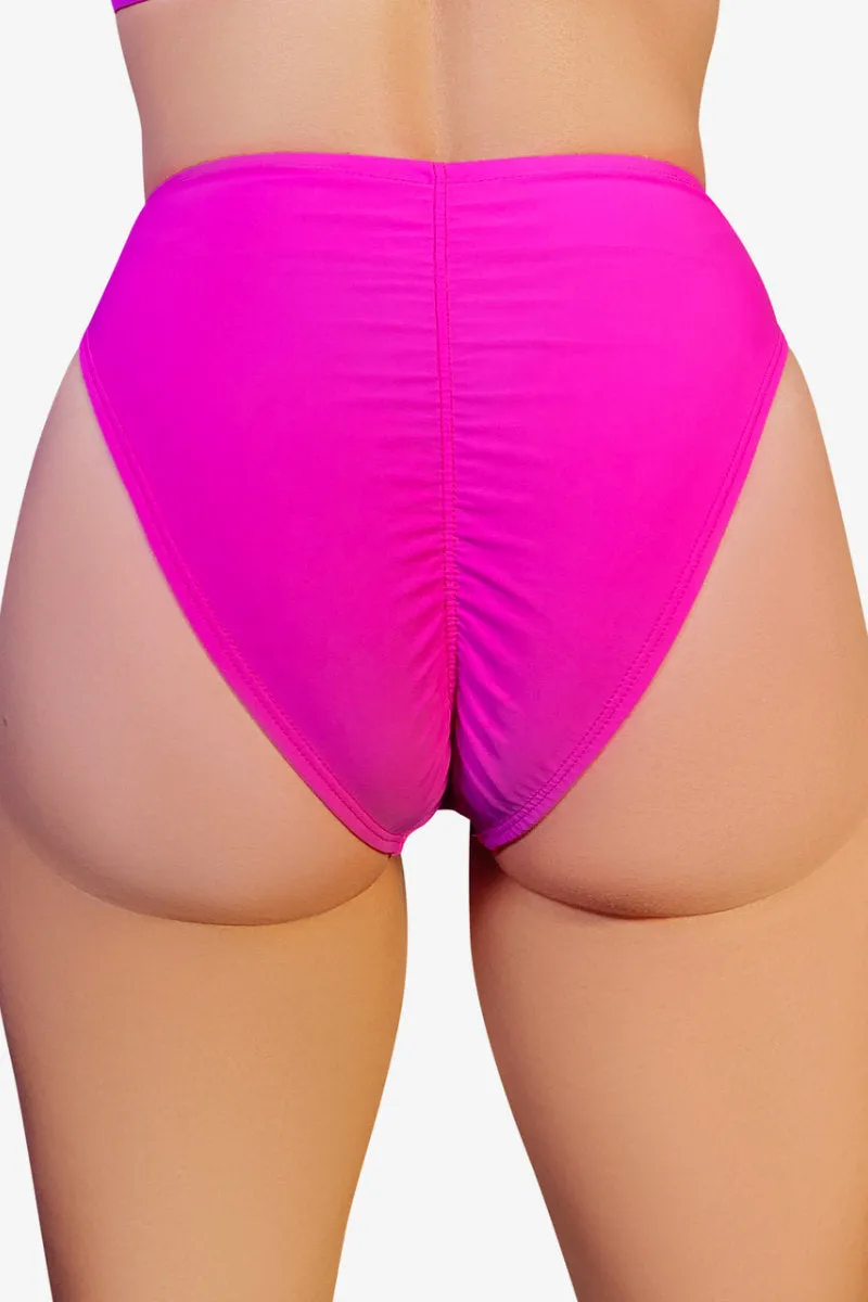 Cleo the Hurricane High Rider Hot Pants - Hot Pink