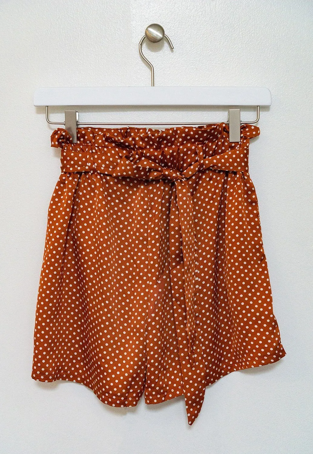 Cloth Patterned Cinch Waist Shorts