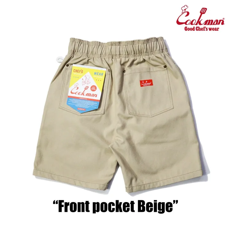 Cookman Chef Short Pants - Front pocket : Beige