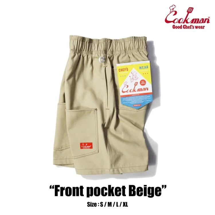 Cookman Chef Short Pants - Front pocket : Beige