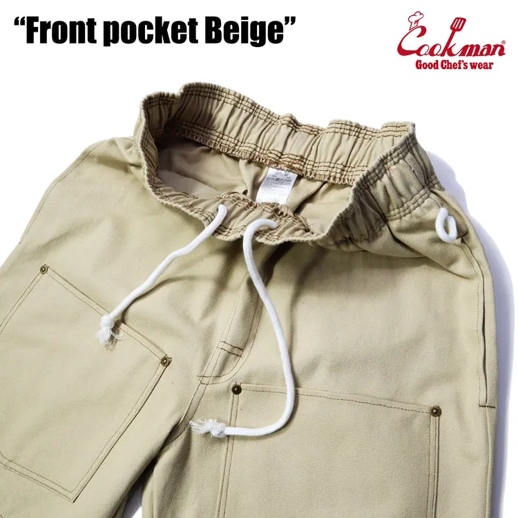 Cookman Chef Short Pants - Front pocket : Beige