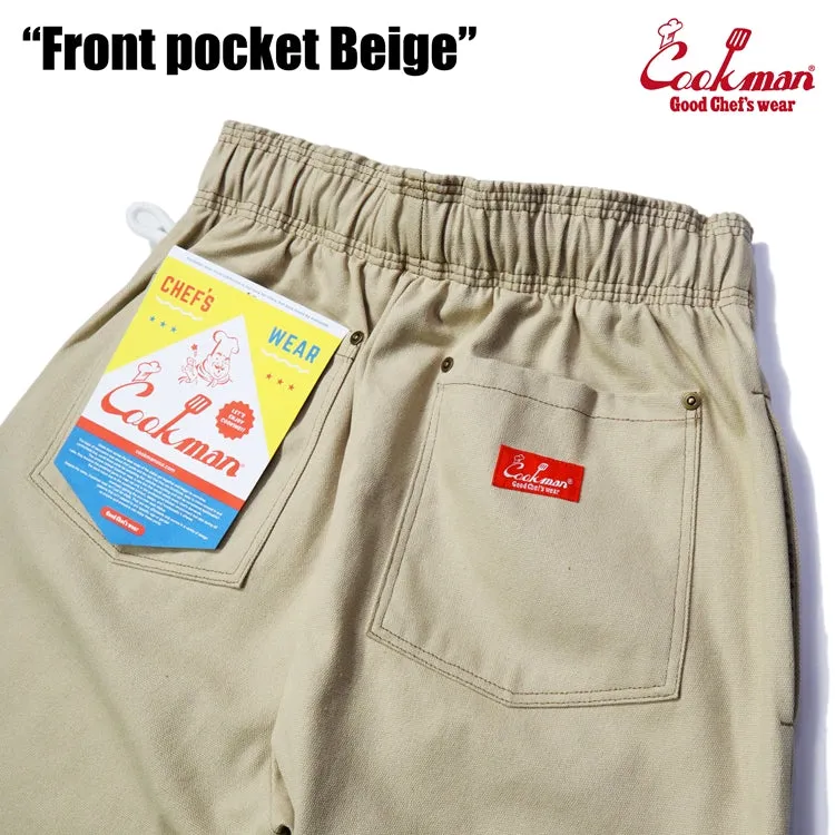 Cookman Chef Short Pants - Front pocket : Beige