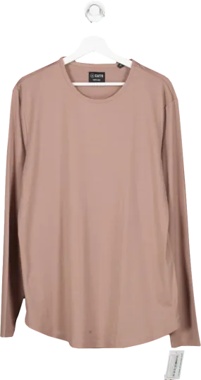 CUTS Pink Long Sleeve Curve Hem Tee UK XXL