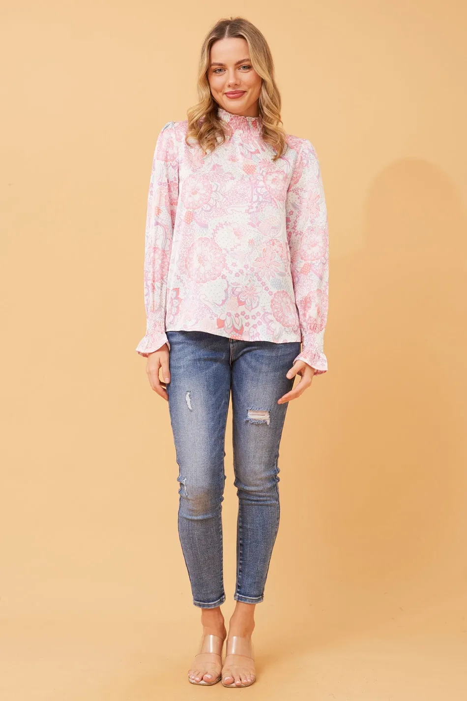 DIANA FLORAL SATIN BLOUSE