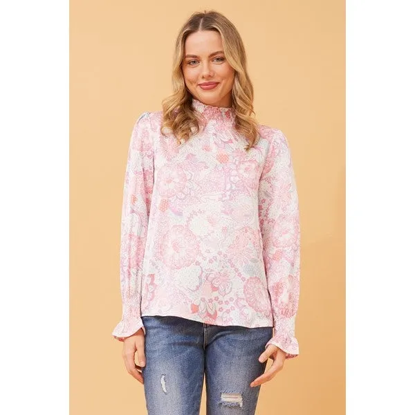 DIANA FLORAL SATIN BLOUSE