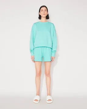 ESSENTIAL CROP SWEATSHIRT - ARUBA BLUE