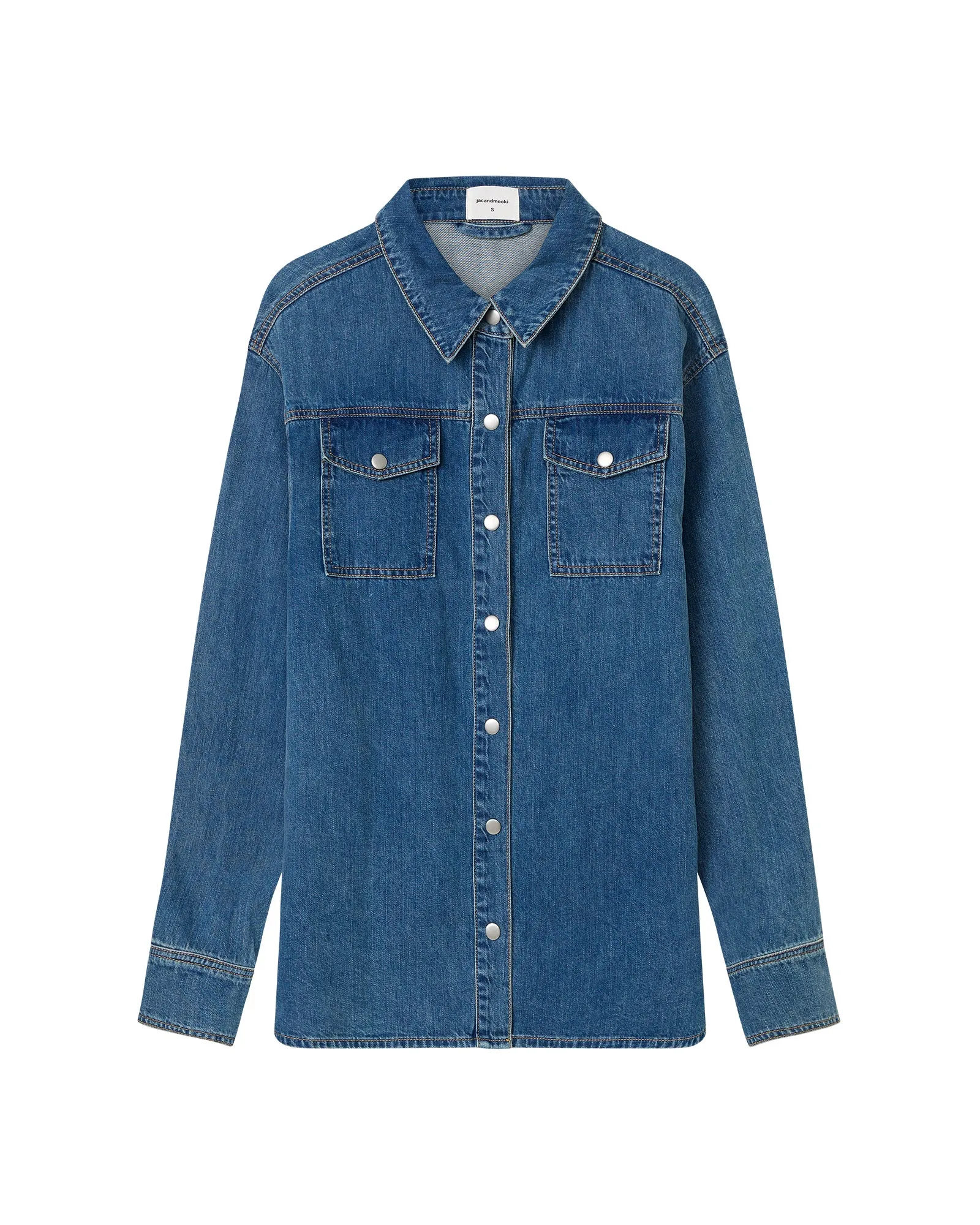 ESSENTIAL DENIM SHIRT - MID INDIGO