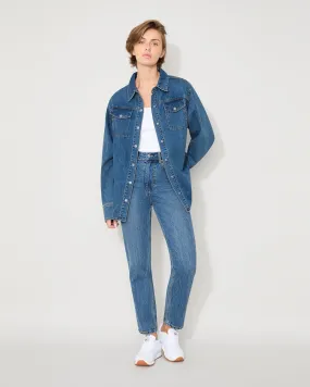 ESSENTIAL DENIM SHIRT - MID INDIGO