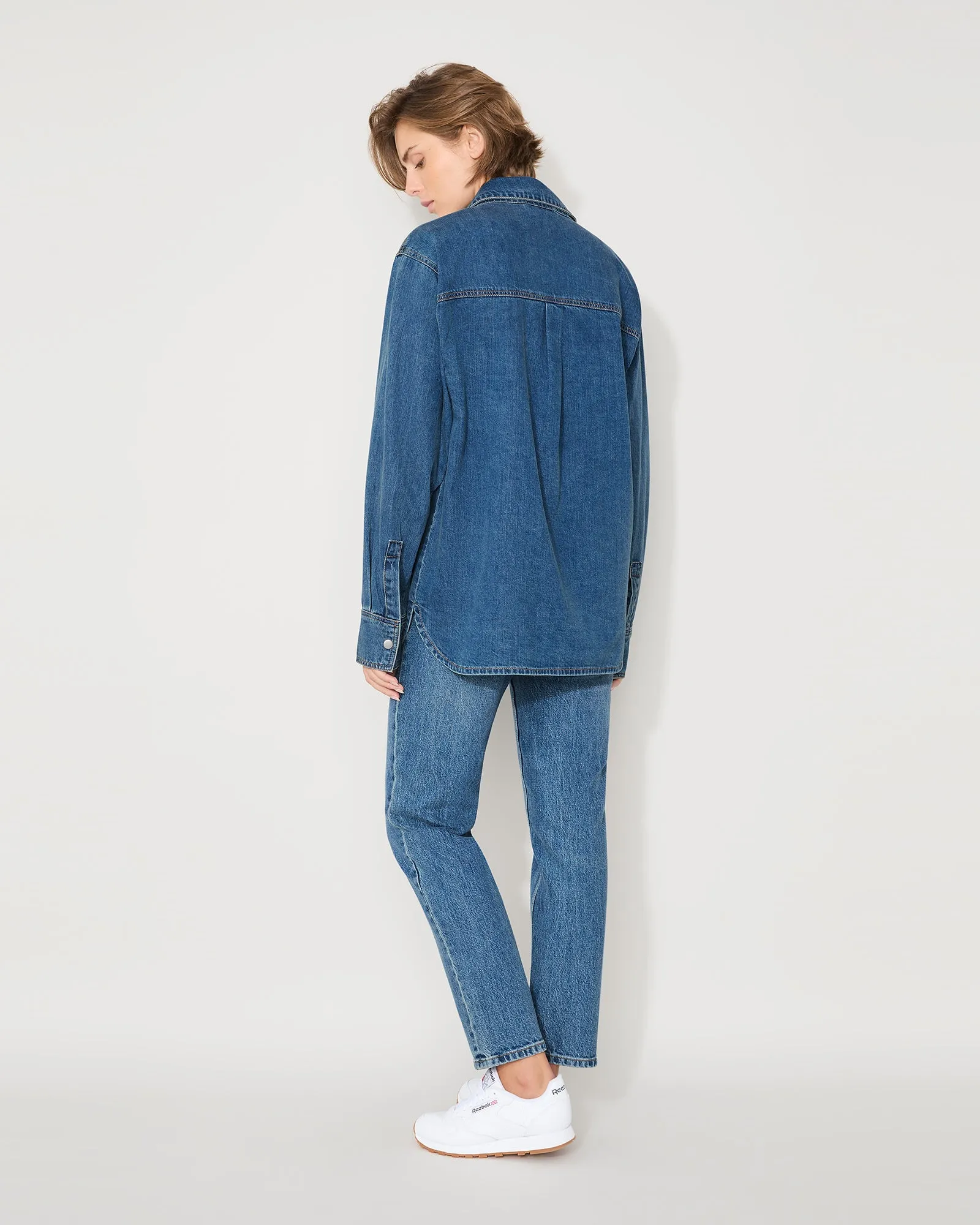 ESSENTIAL DENIM SHIRT - MID INDIGO