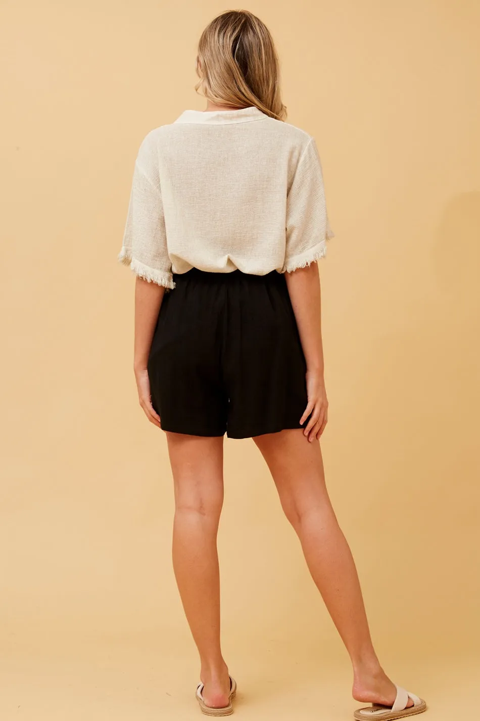 HAYLO PAPERBAG LINEN SHORTS