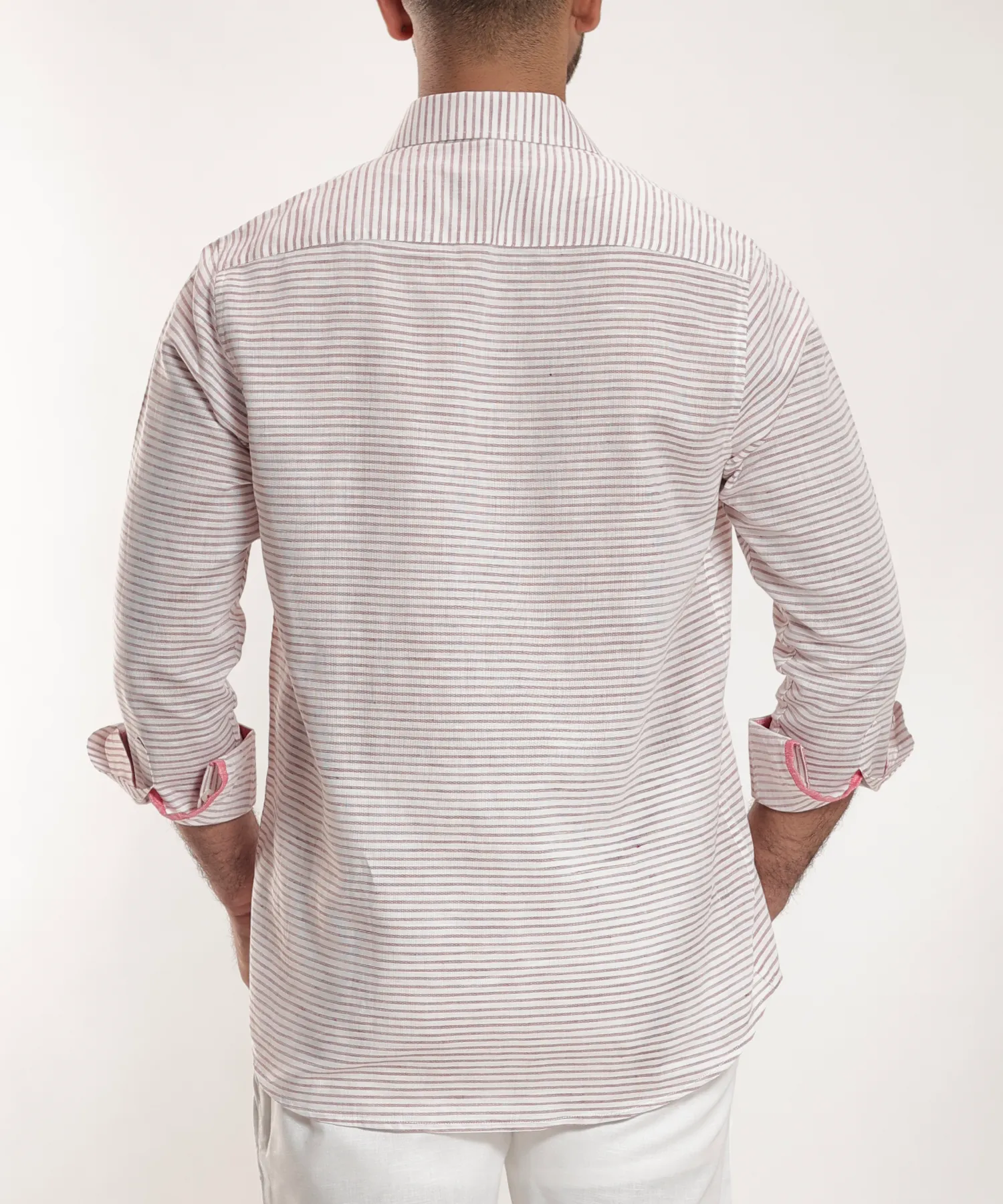 Ivory Carmin Striped Cotton Linen Shirt