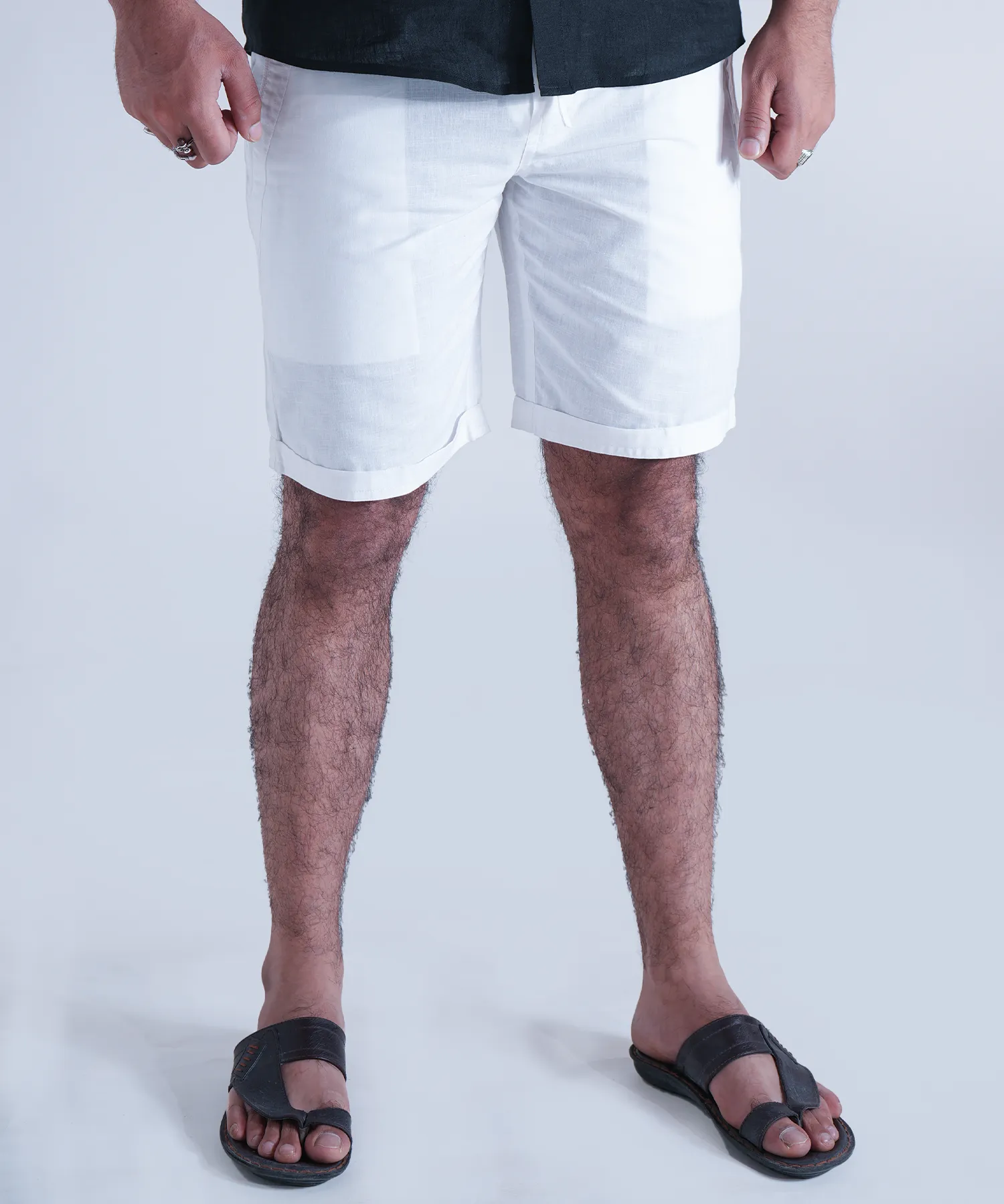 Ivory Linen Shorts