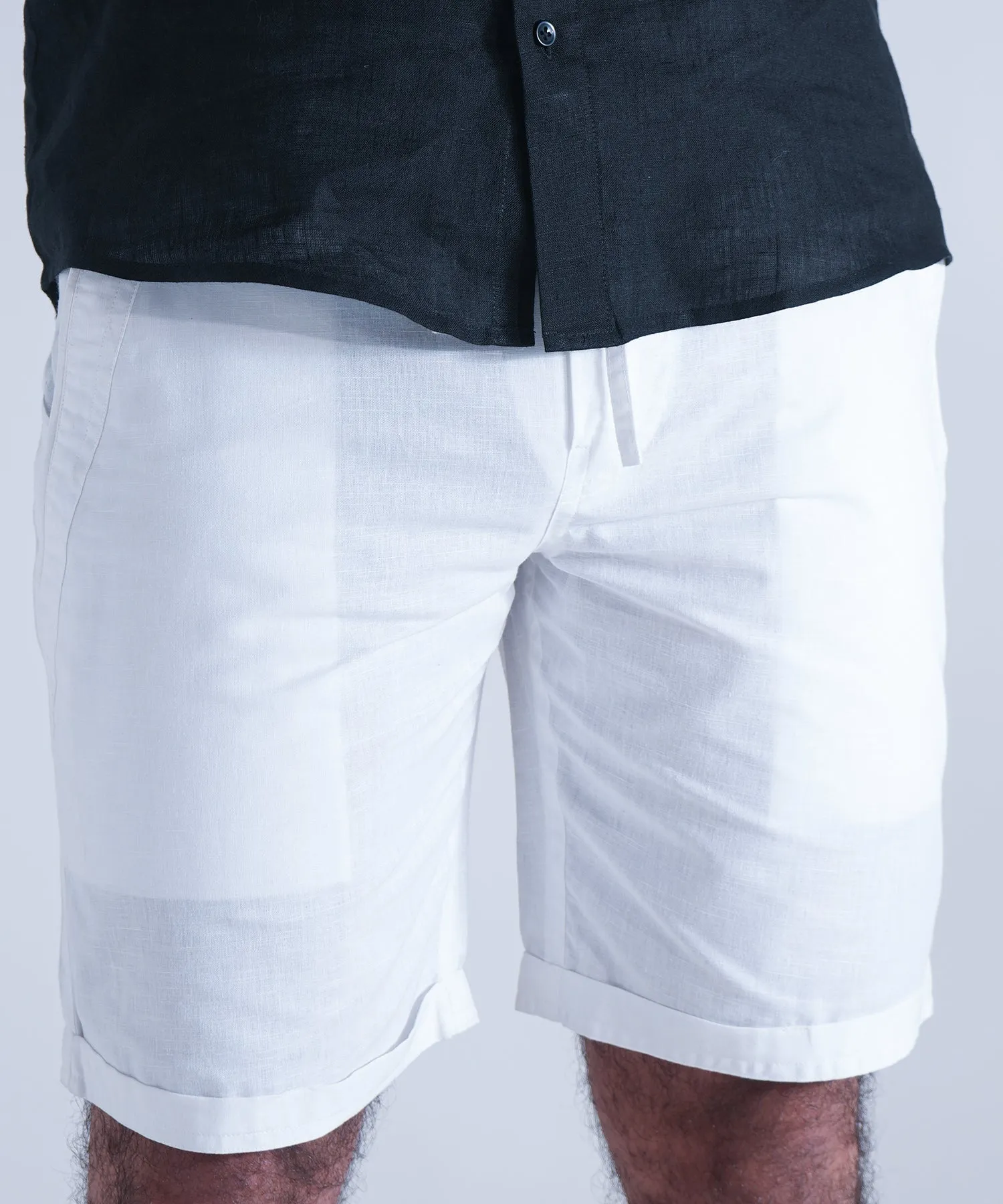 Ivory Linen Shorts