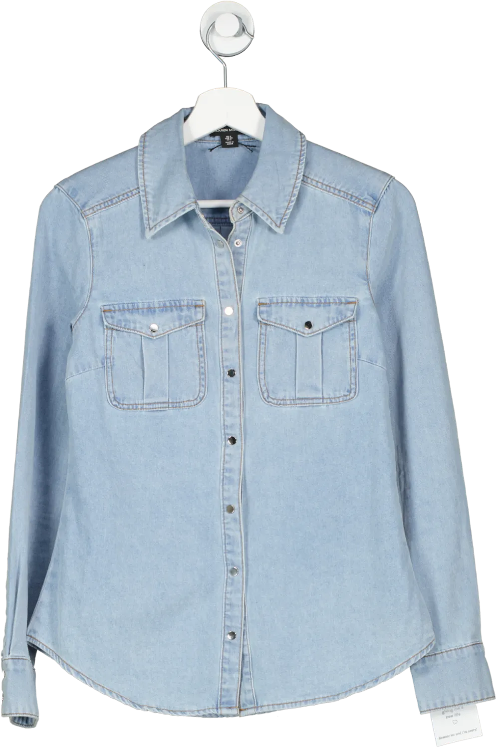 Karen Millen Blue Denim Pocket Detail Relaxed Shirt UK 6