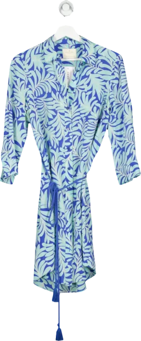 Kate Spade Blue Silk Blend Shirt Dress UK S