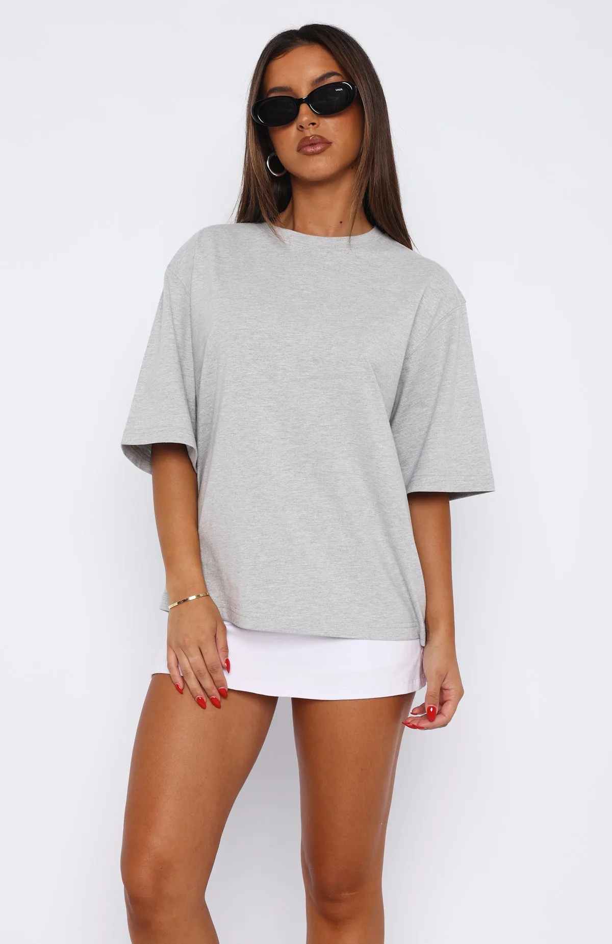 Let It Out Oversized Tee Grey Marle