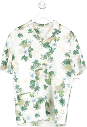 M&S Multicoloured Tropical Print Cotton Shirt UK M