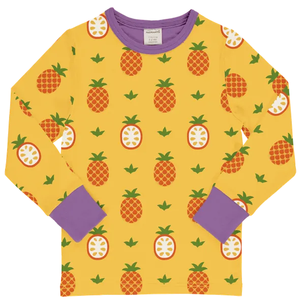 Maxomorra Pineapple Organic Cotton Long Sleeved Top