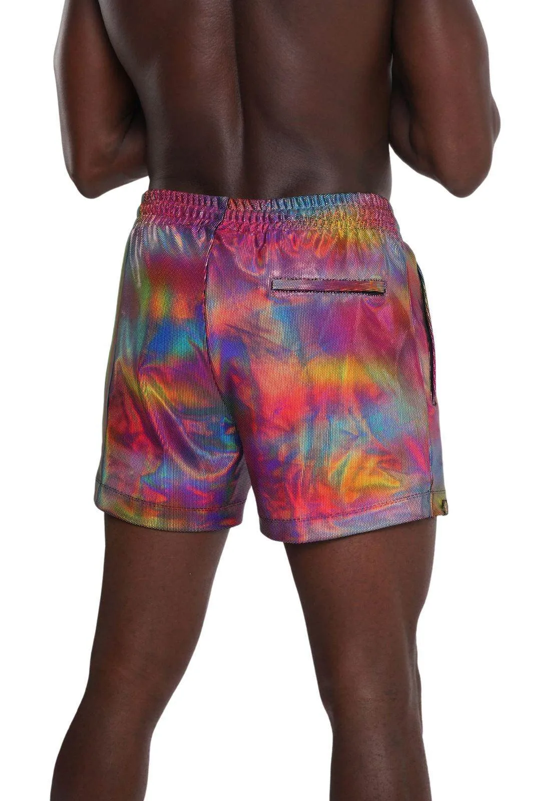 Mens Drawstring Shorts with Liner - Techno Color