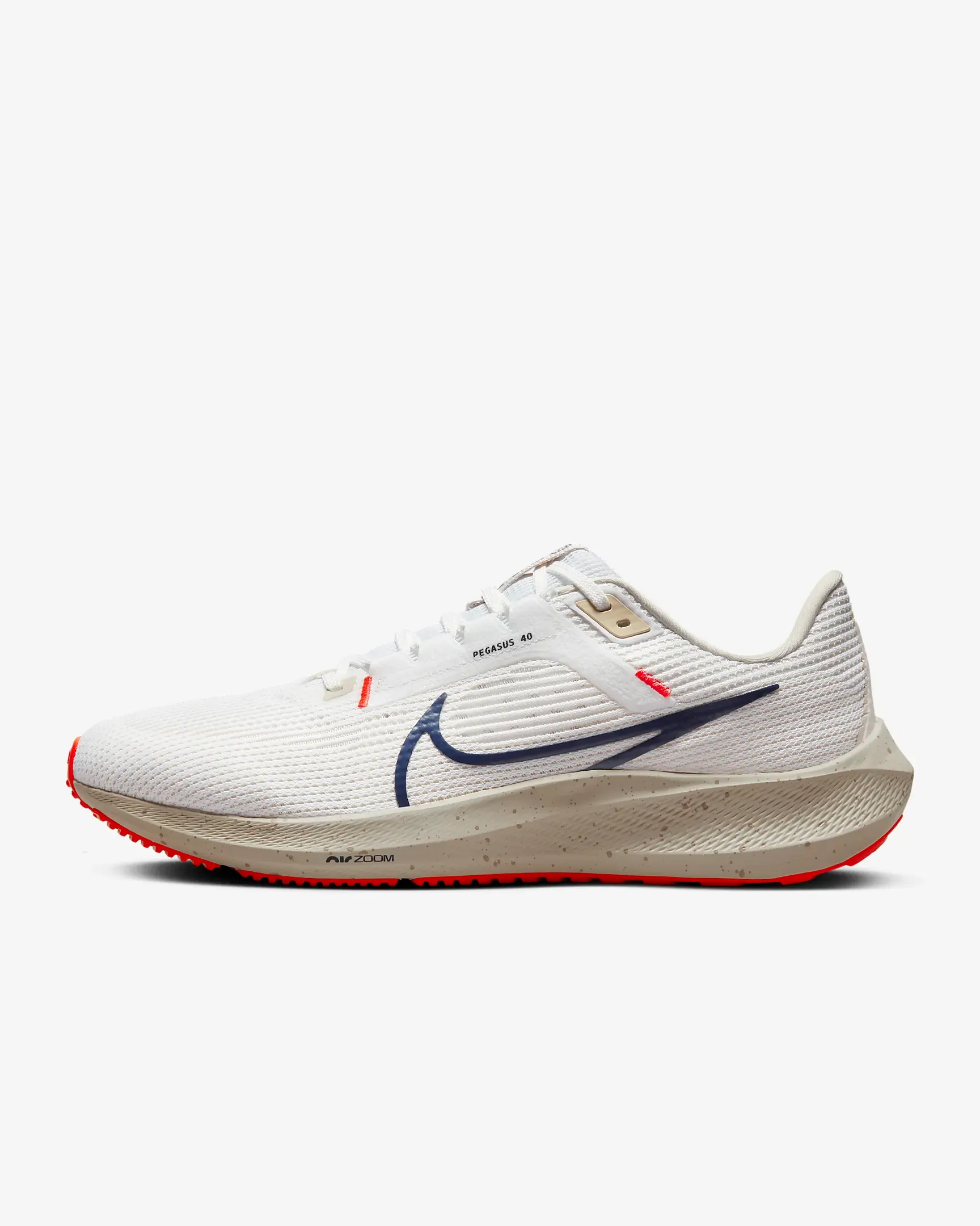 Nike Men's Pegasus 40 Shoes - White / Light Orewood Brown / Phantom / Obsidian