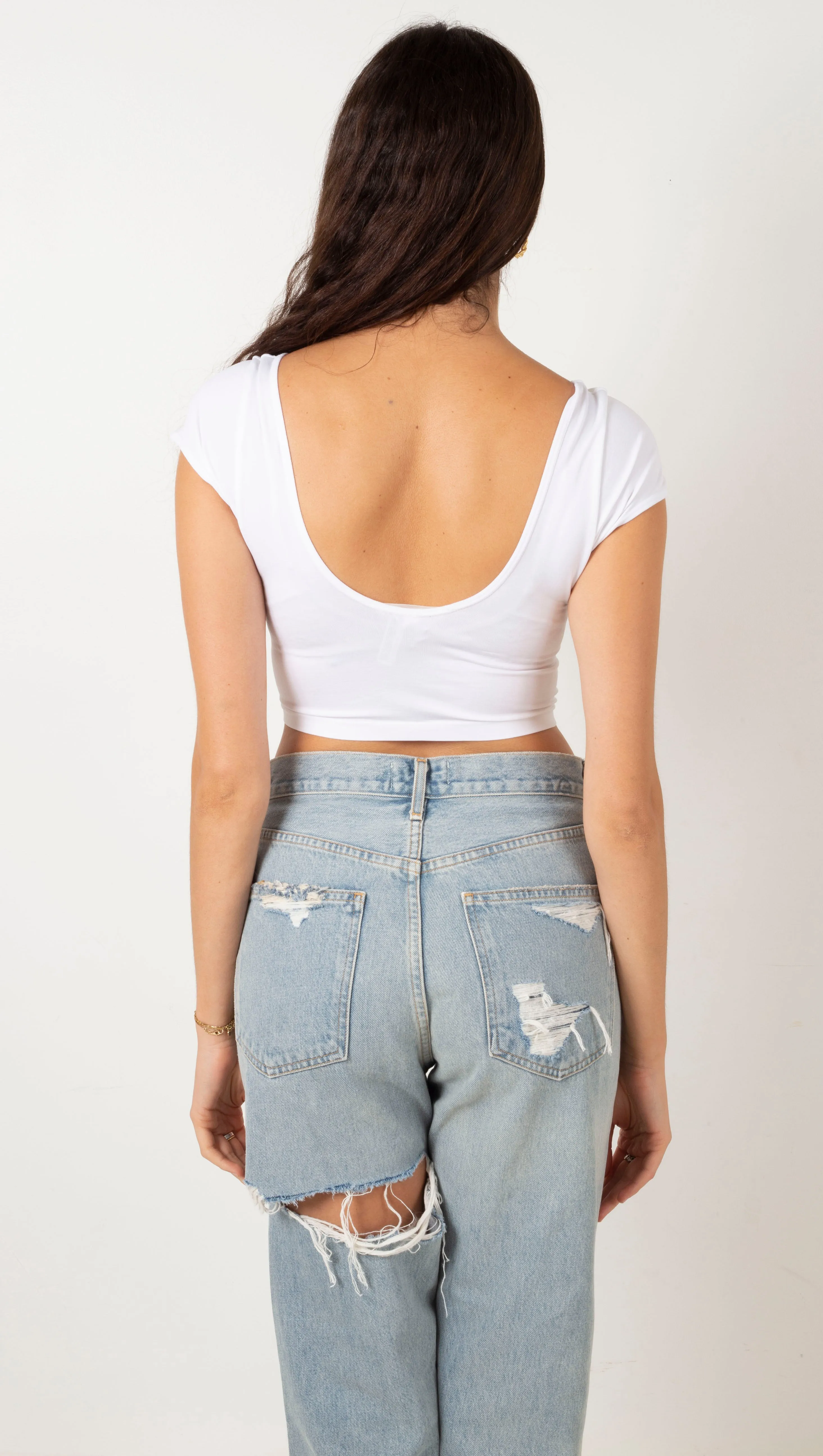 Perfect Stretch Crop - White