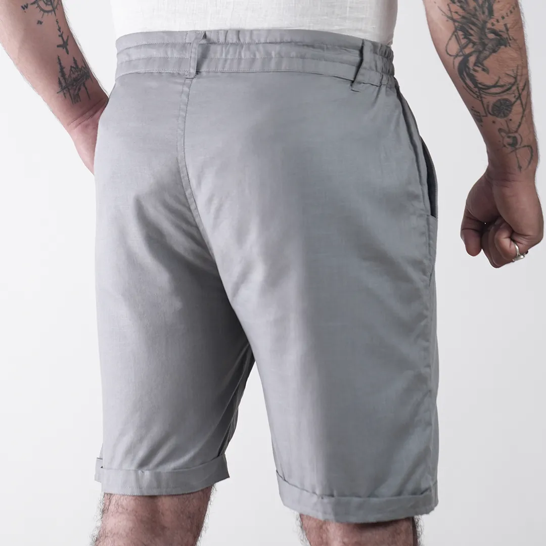 Pewter Cotton Linen Shorts