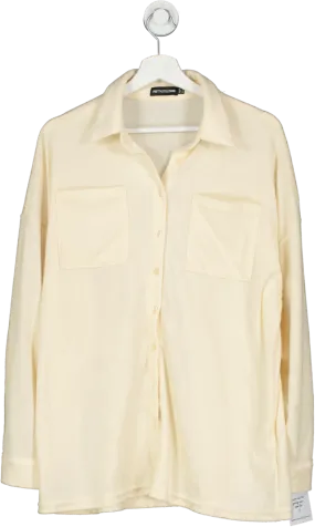 PrettyLittleThing Cream Towelling Shirt UK 6