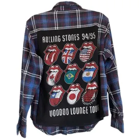 Rolling Stones Voodoo Lounge Tour Flannel (Blue)