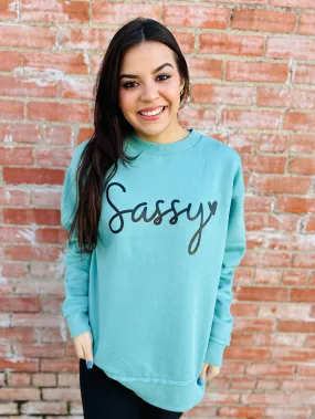 Sassy Graphic Sweatshirt • Teal