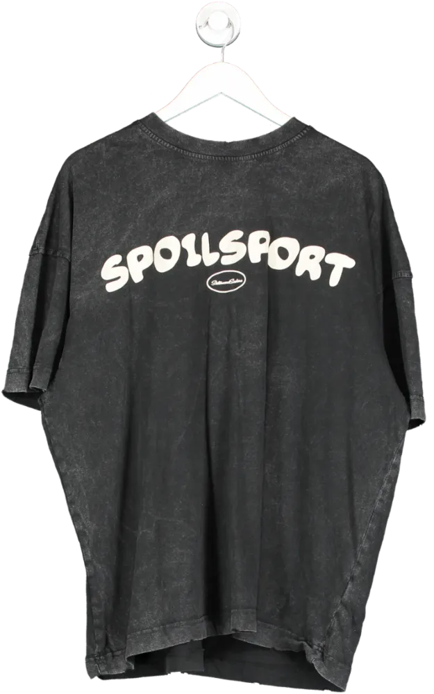 Sisters & Seekers Grey Spoilsport Logo Over Sized Tee UK L