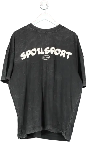 Sisters & Seekers Grey Spoilsport Logo Over Sized Tee UK L