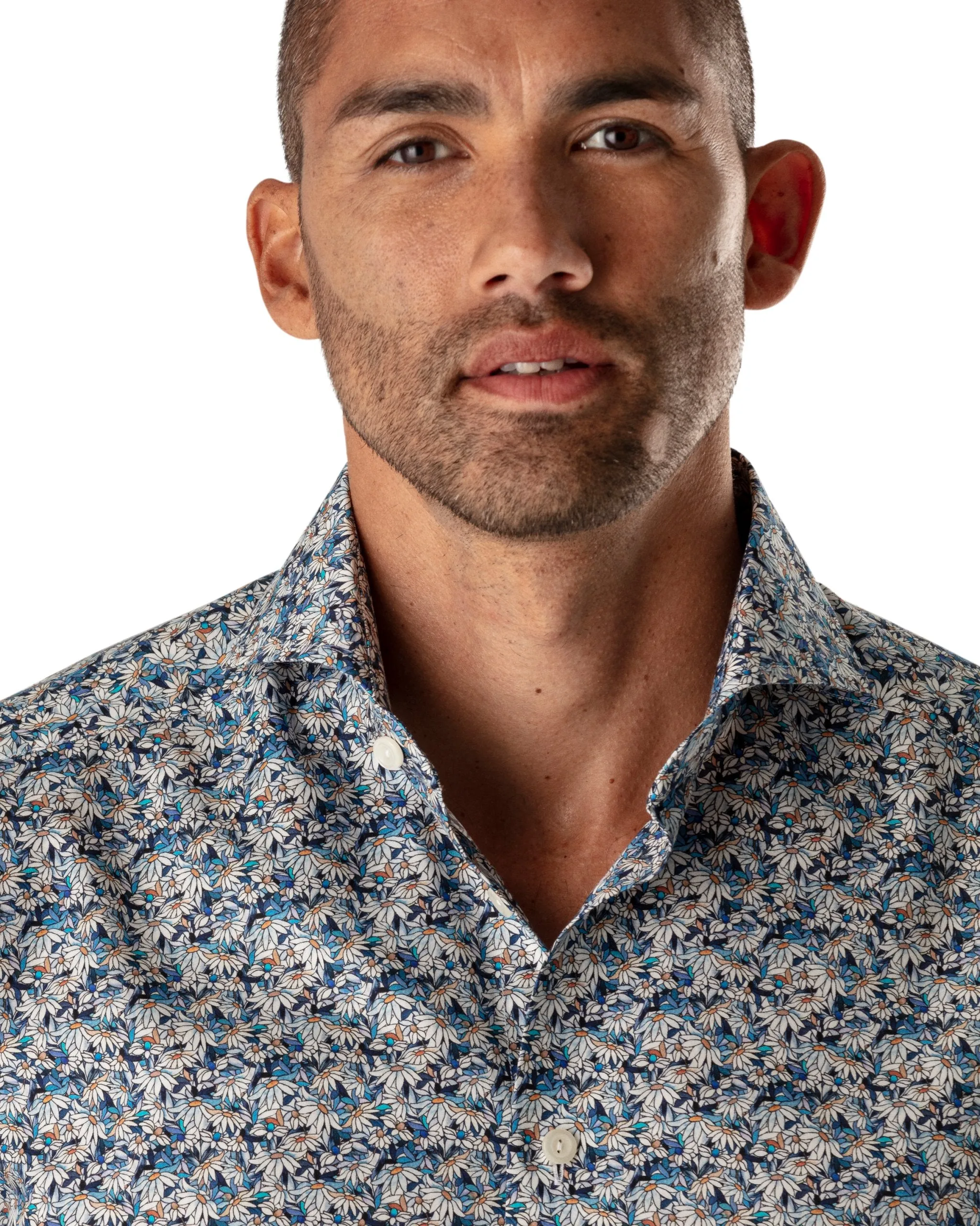 Slim Fit - Stained Floral Signature Twill Shirt