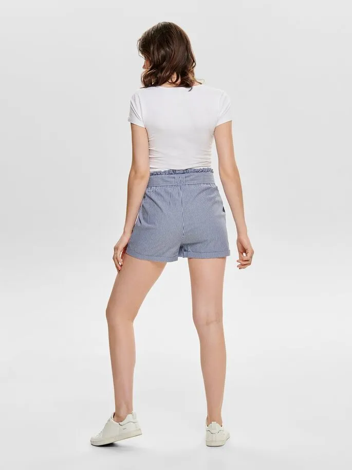 Smilla Stripe Belt Cotton Shorts