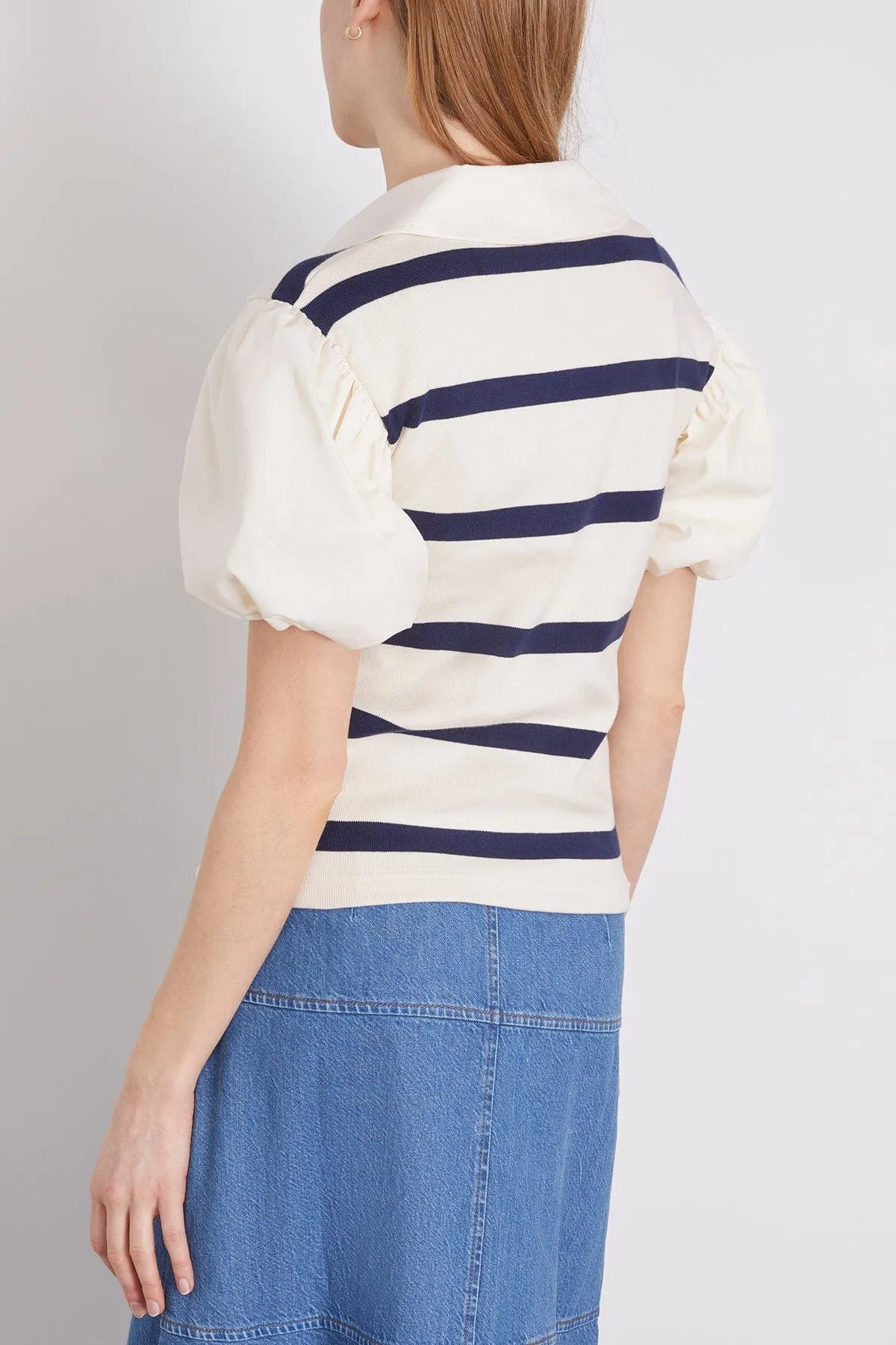 Striped Tory Top in Cream/Maritime Blue (TS)