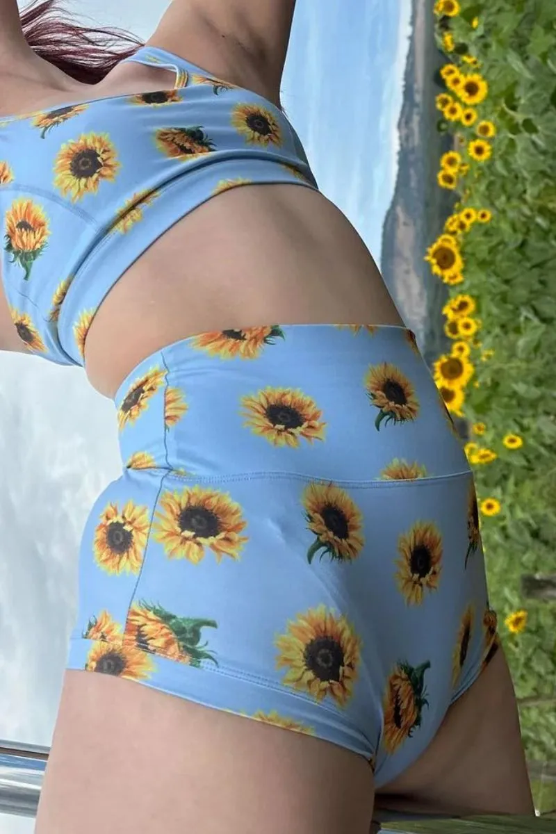 The Enviro Co. High Waist Shorts - Sunflower