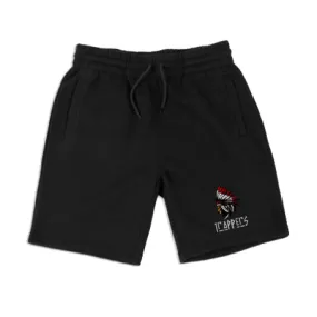 Trappers - Black Embroidered Fleece Shorts